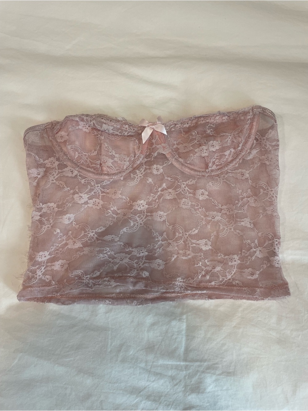 Baby Pink Lace Lingerie Top